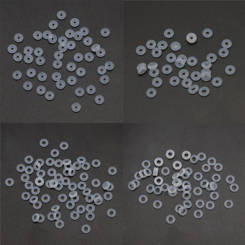 

100Pcs Silicone Rubber Stoppers Rings Bracelet Lock Spacer Beads Jewelry Making