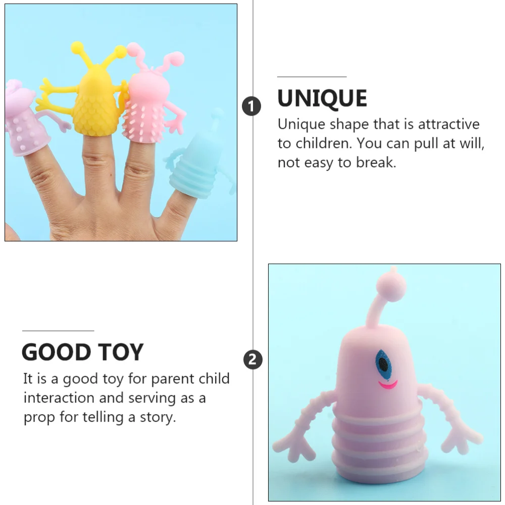 

4Pcs Finger Puppet Finger Doll Fingerstall Night Story Prop Random Color