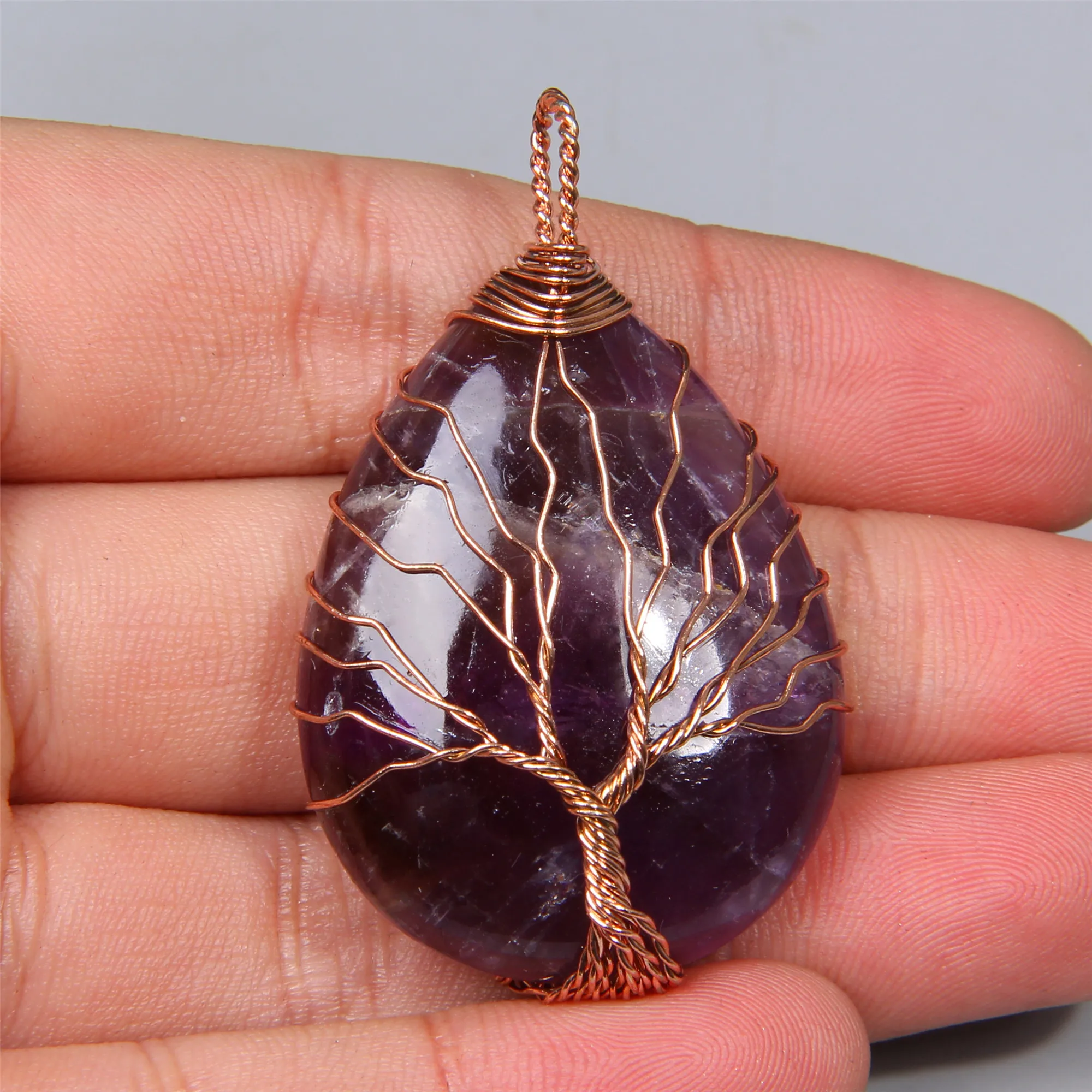 1 шт. натуральный фиолетовый женский аметист кварц женское ожерелье кулон в виде
