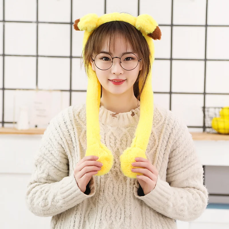 pikachu Повязка на голову с ушками кролика, аксессуары для волос, Милый Пикачу, кошка, собака, забавная заколка, креативная мягкая игрушка, подарок высокого качества - Цвет: pikachu
