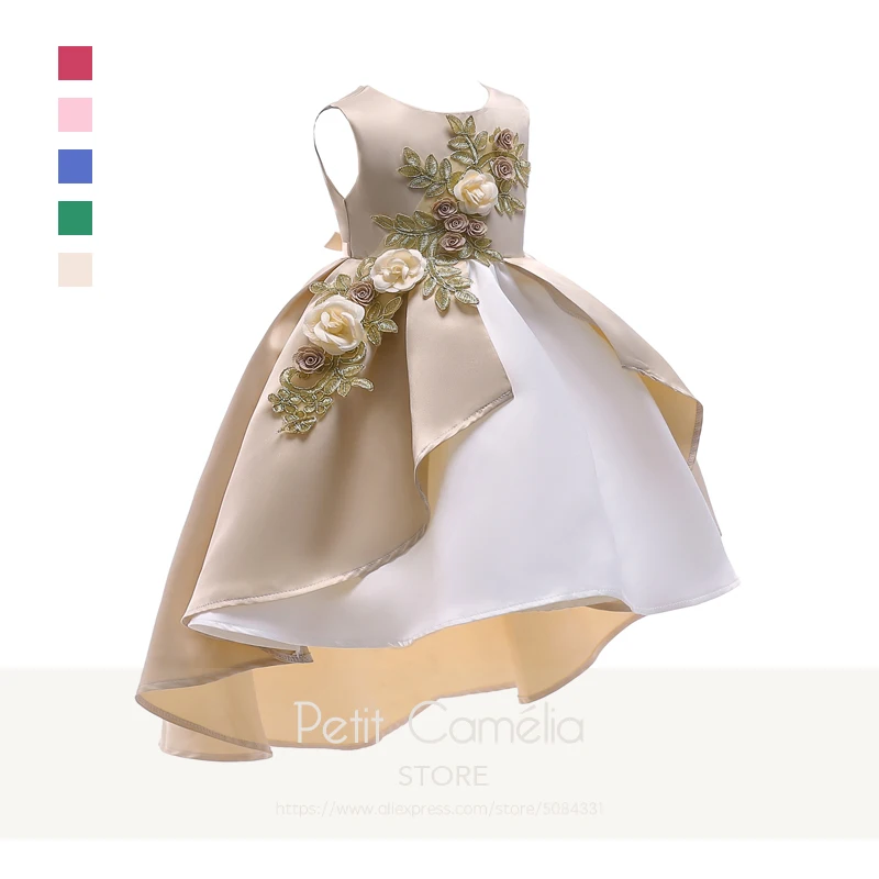 Платье принцессы для девочек вечернее платье с аппликацией выступлений и