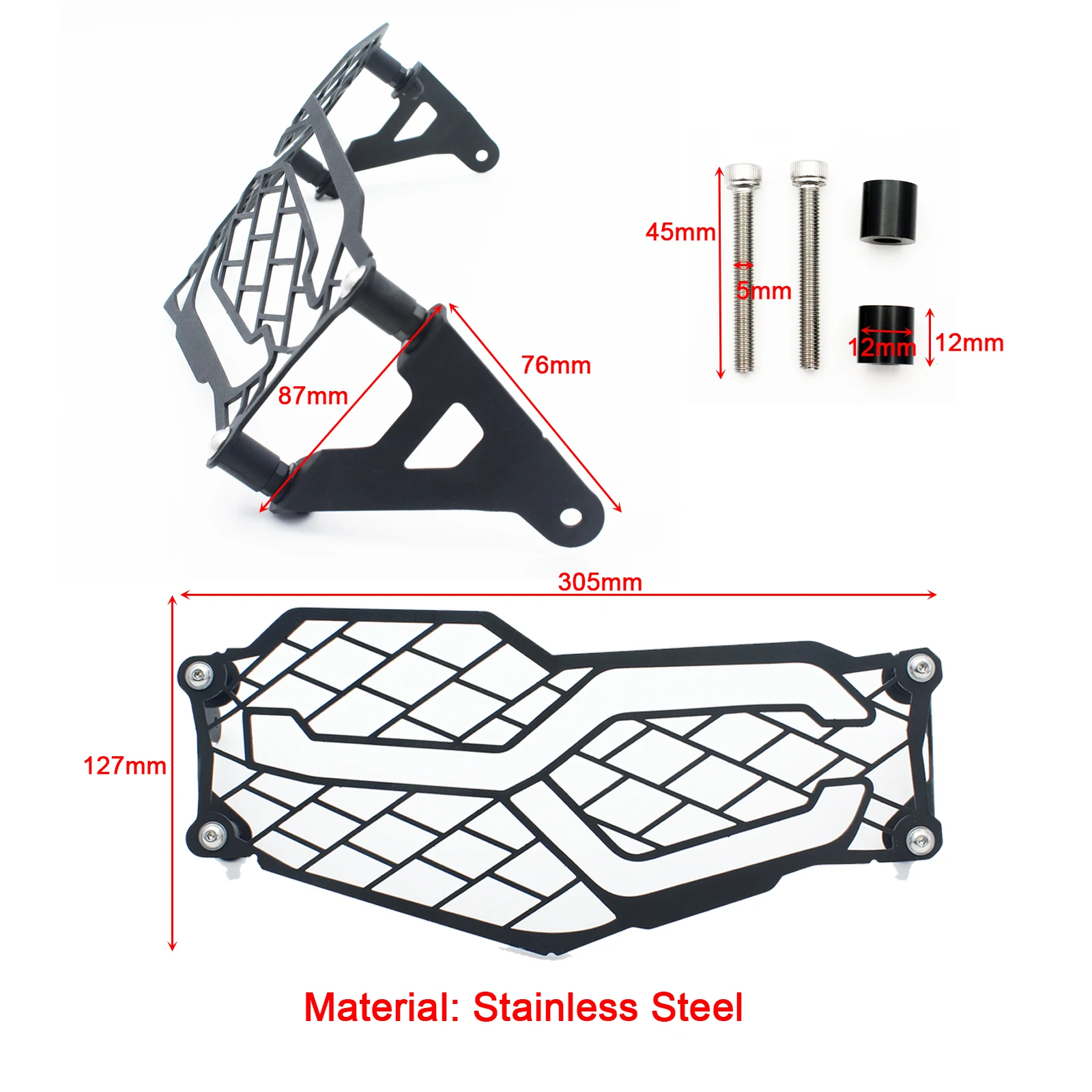 

Motorcycle Headlight Mesh Grille Cover Mask Protector Stainless Steel For BMW F850GS / ADV F750GS / ADV 2018-2020