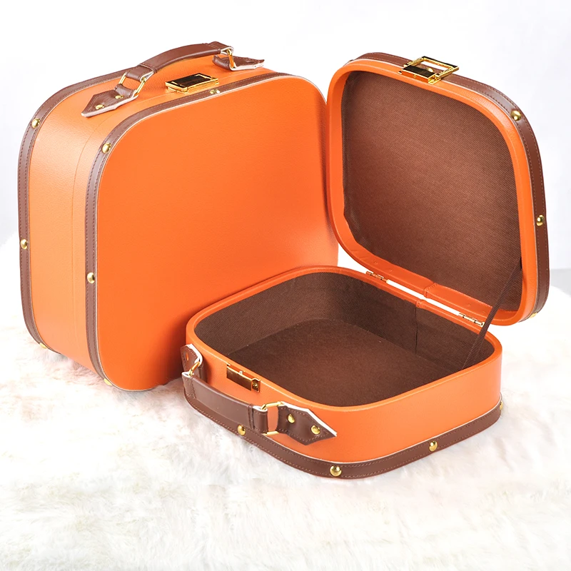 1 шт. чемодан оранжевая косметическая коробка для ювелирных изделий модель