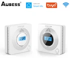 Детектор дыма Aubess, Wi-Fi датчик угарного газа, утечки газа, противопожарная сигнализация 2 в 1, домашняя система безопасности через приложение Tuya Smart Life