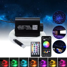 New 16W RGBW LED Fiber Optic Star sky Ceiling Kit Light 200pcs/300pcs/400pcs *0.75MM*2M with Smartphone APP Bluetooth Controller