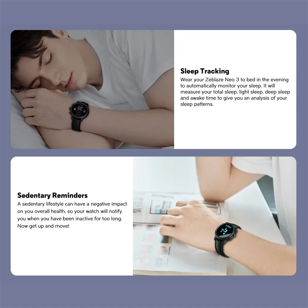 

Free Ship CARPRIE Zeblaze Neo-3 Smart Watch Heart Rate Monitoring Ip68 Waterproof Full Circle Reloj inteligente multifuncional