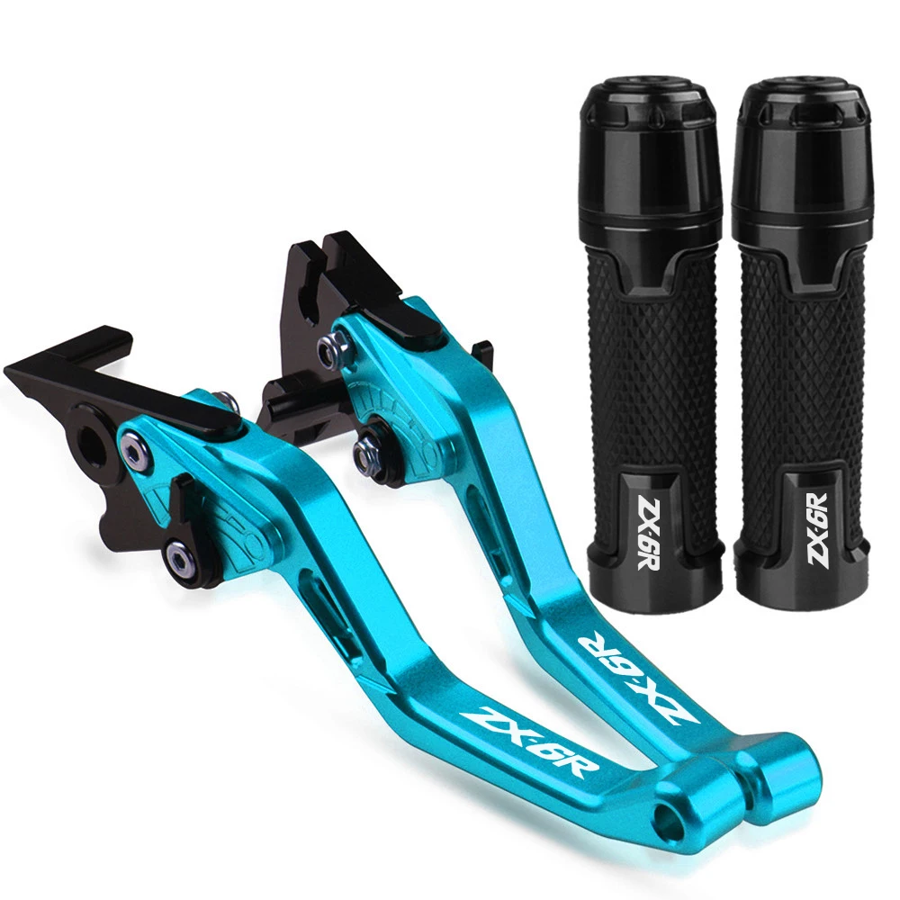 

For KAWASAKI ZX6R 2007-2016 2015 Motorcycle aluminum Accessories Handle Grips Handlebar Short Brake Clutch Lever 2011 2012 2013
