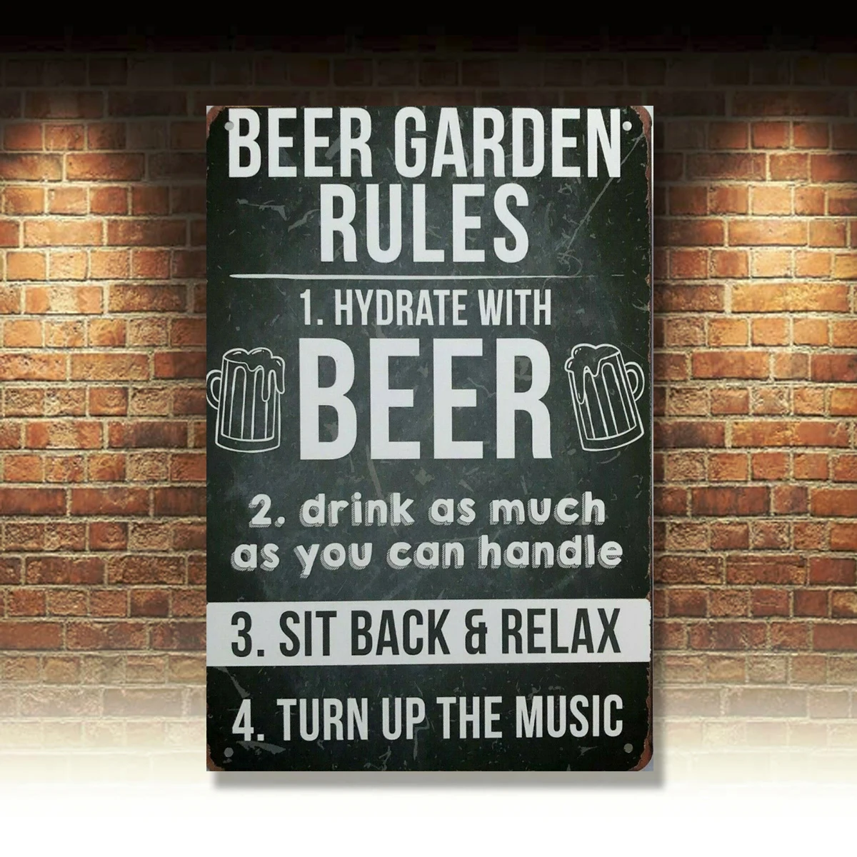 

Beer Garden Garage Rustic Look Vintage Tin Signs Man Cave, Shed & Bar Pub Sign