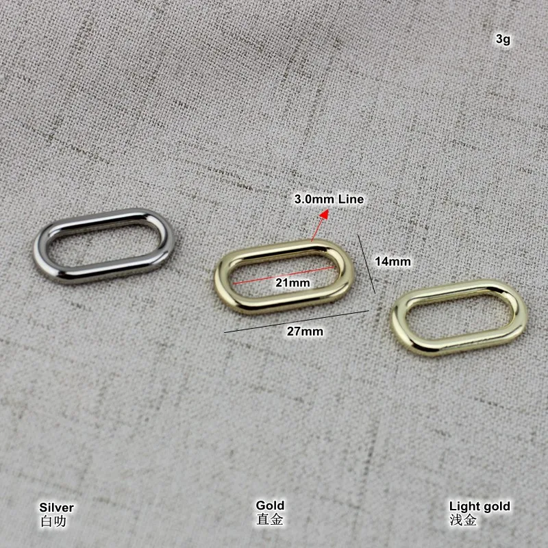 10pcs 3.0mm line 21mm nickle Metal ring for bag strap Welded Plated Oval Ring Webbing Strap strapping accessory adjustment | Багаж и сумки