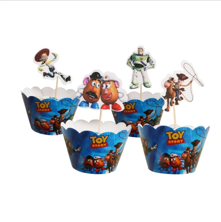 24pcs 101 шт История игрушек мультфильма одноразовые бумажные салфетки баннер скатерть стакан с соломинкой тарелки детский душ День рождения украшения - Цвет: 24pcs