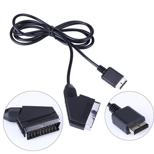 for sony playstation ps1 ps2 ps3 tv av lead replacement connection game cord wire for palntsc consoles 1 8m rgb scart cable free global shipping