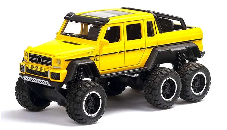 Yellow 1:32 игрушечный автомобиль G63 F150 джип Металлический Игрушечный Автомобиль литые под давлением игрушечные транспортные средства модель автомобиля со звуком автомобильный светильник игрушки для детей Подарки - Цвет: Yellow