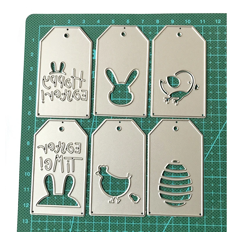 

MEET HUANG 6/pcs metal cutting dies cut die Easter bunny egg mold Scrapbook paper craft knife mould blade punch stencils dies