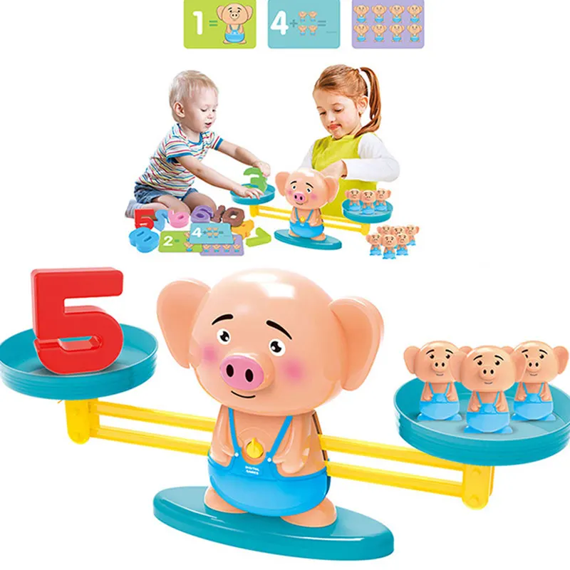 

Montessori Math Balancing Scale Number Board Monkey Cat Educational Toys Learn Addition And Subtraction Baby Preschool Math Toy