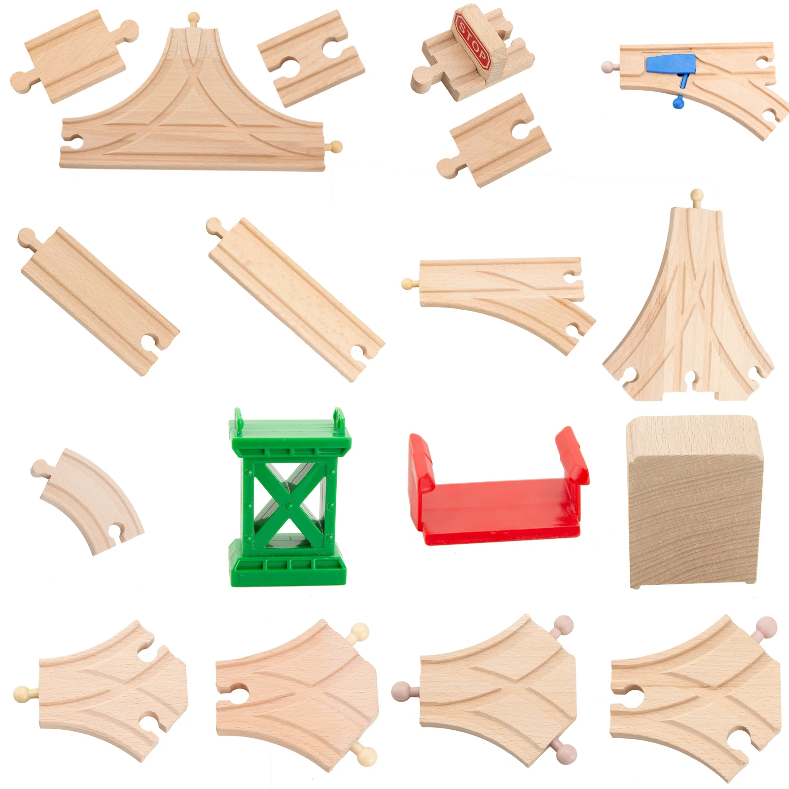 TBKJOYS Wooden Train Track Railway Accessories All Kinds of Wood Variety Component Educational | Игрушки и хобби