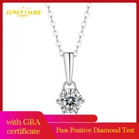 jewepisode 1ct real moissanite pendant necklace for women top quality 100 925 sterling silver bridal wedding party fine jewelry