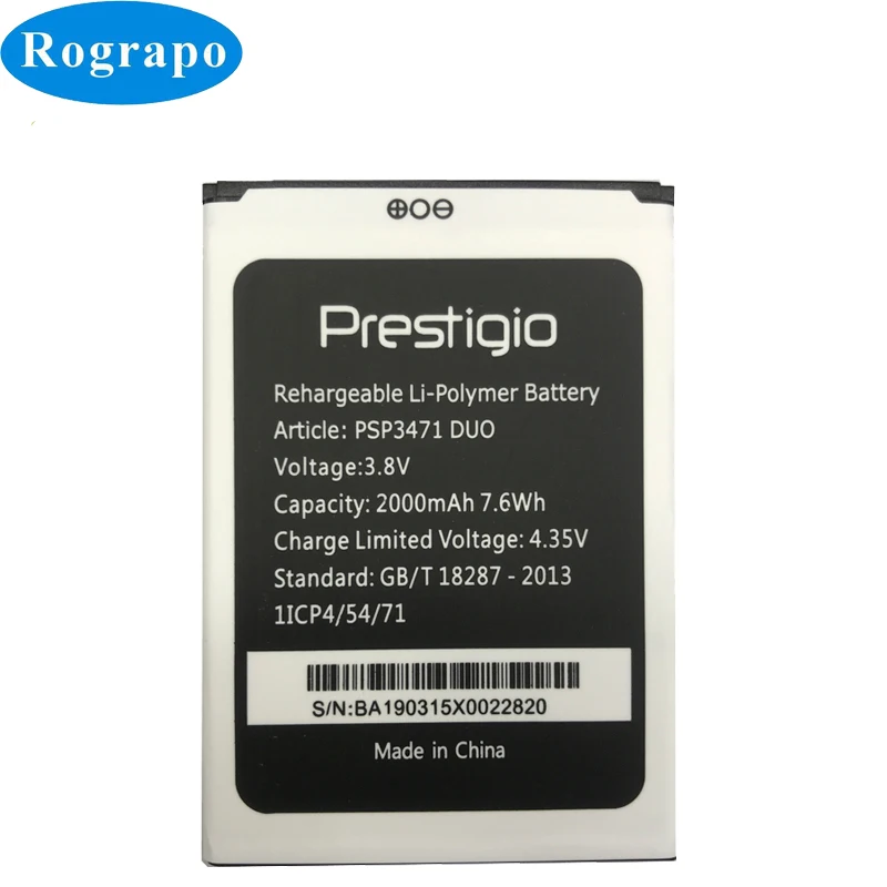 Новый Сменный аккумулятор PSP3471DUO 2000 мобильный телефон мАч Prestigio Wize Q3 PSP3471