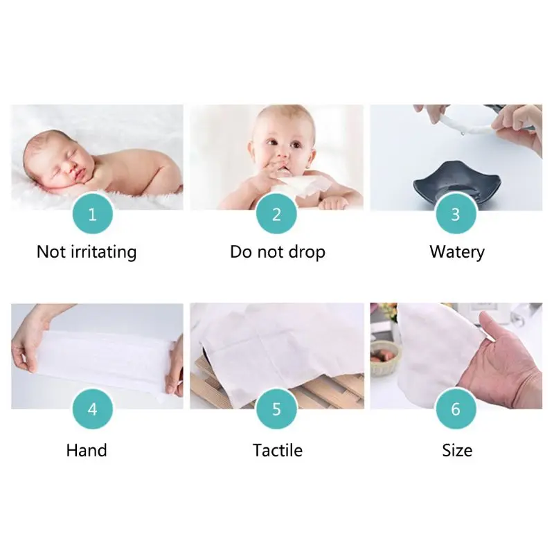 

50Pcs/Set Disposable Non-Woven Wet Wipes Tissue Towel Cute Cartoon Portable