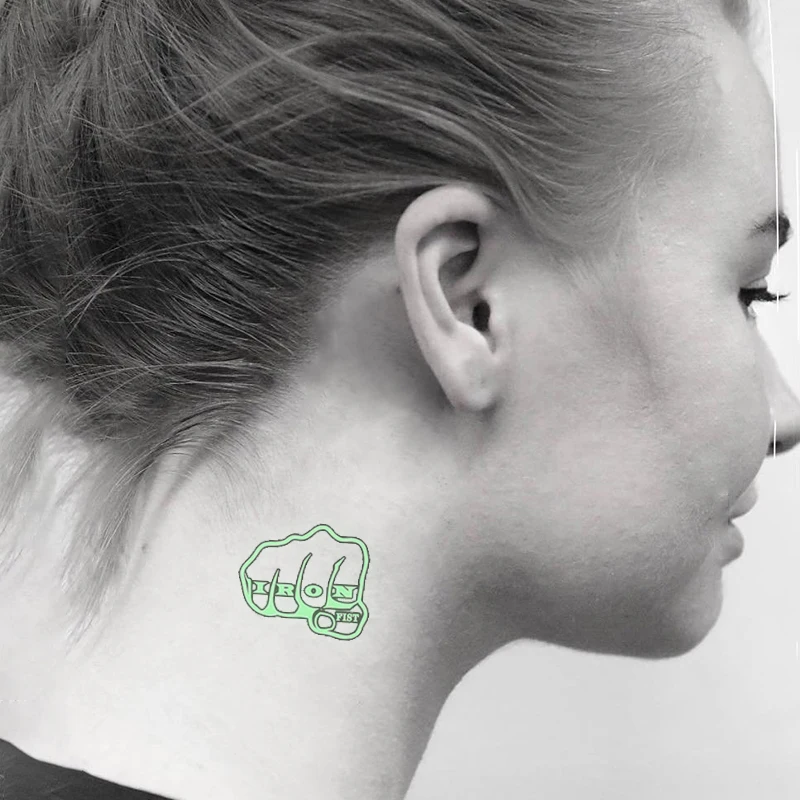 Водостойкая Временная светящаяся татуировка стикер череп ручной якорь пират