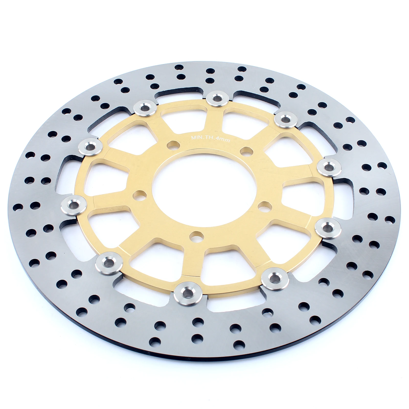 Round Gold BIKINGBOY ротор дисковых передних тормозов диск ZX6R 07-19 ZX-6R 636 ZX6RR 05 06 ZX10R 04-07 ER6F ER-6N ниндзя 650R ER6N ER-6F 2006 - Цвет: Round Gold