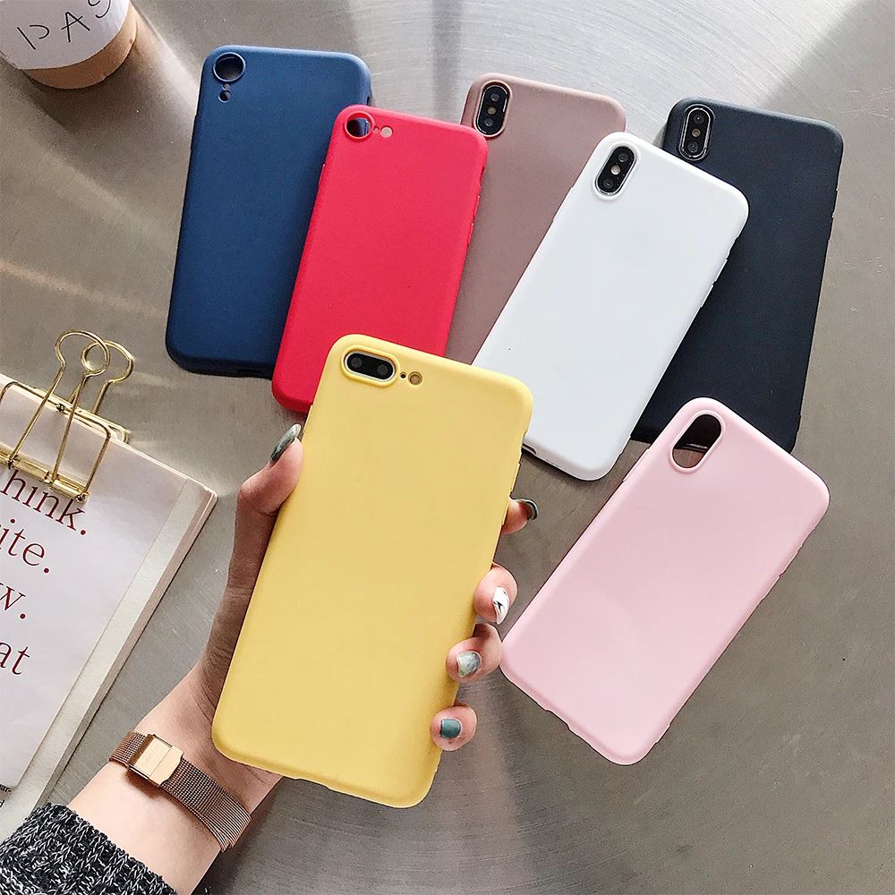 Однотонный чехол для телефона Redmi Note5/6/7/8 Pro 8 8A Note4/4X5/6/7 Xiaomi 5X6 6X8 8SE 9 9Pro 9SE F1 CC9 Матовая