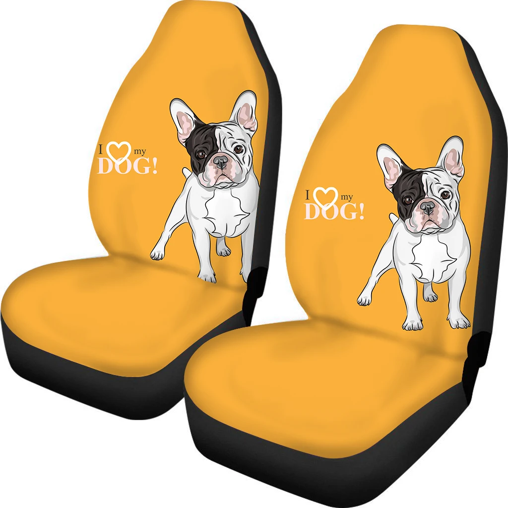 

PinUp Angel I Love My Dog Pattern Easy Clean Vehicle Front Seat Covers Washable Auto Seat Cushions Non Slip Car Accessories