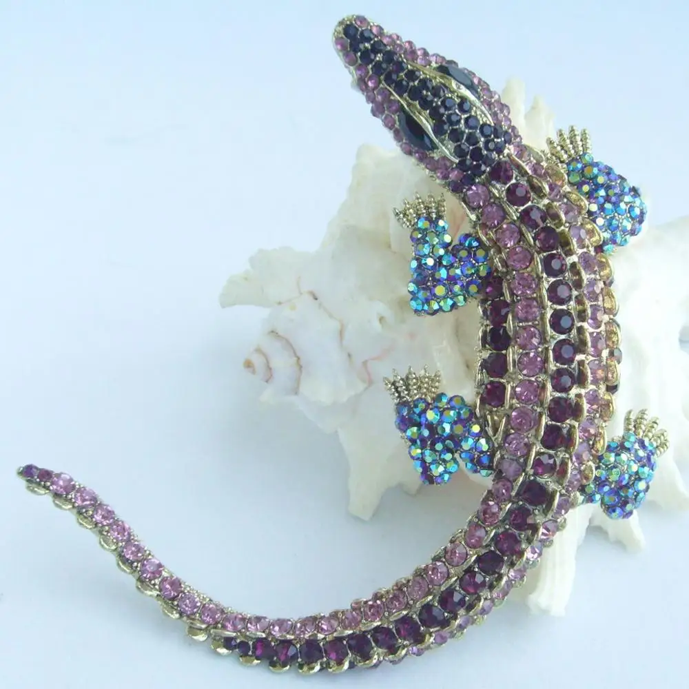 4 дюймовая уникальная доллар Каймановых Аллигатор крокодиловая Брошь булавка