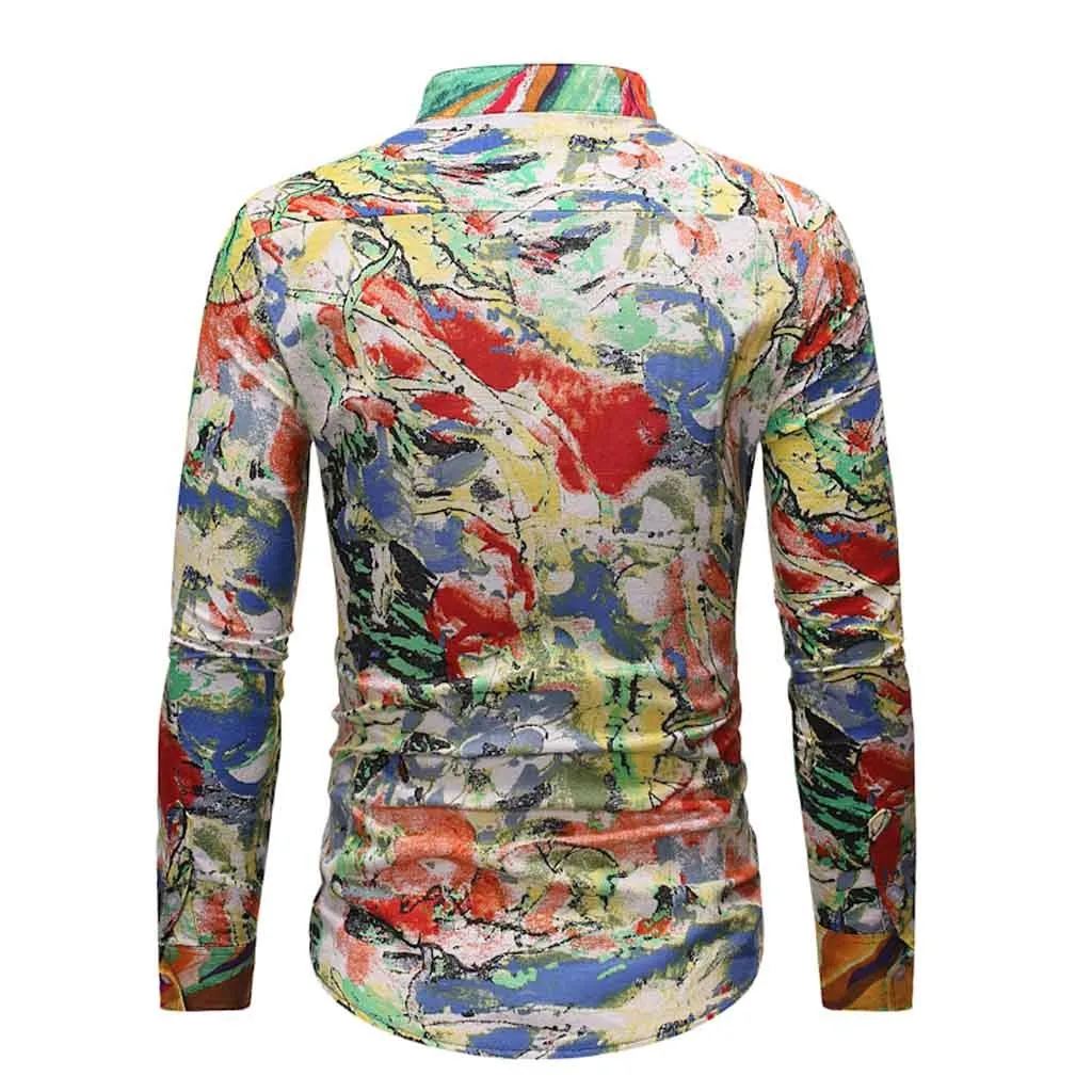 SAGACE модная осенне-зимняя повседневная мужская приталенная льняная рубашка с