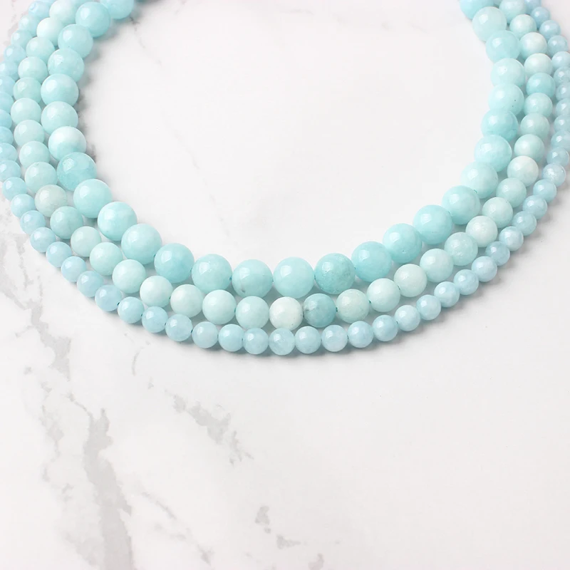 Ланьли 6/8/10/12 мм skyblue/модный поддельные аквамарины Каменные Бусины Подходит для DIY