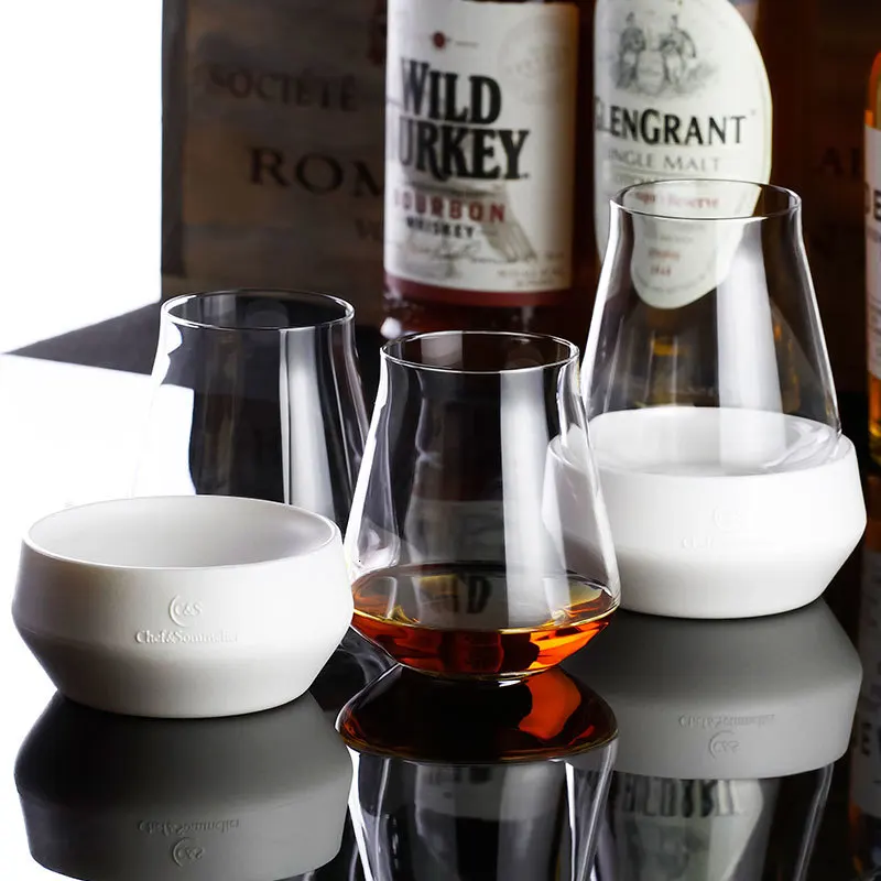 

France Chef & Sommelier Bow Arrow Whiskey Glass Iced Coaster Holder Set Reveal Up Kwarx Crystal Whisky Tumbler Wine Drinking Cup