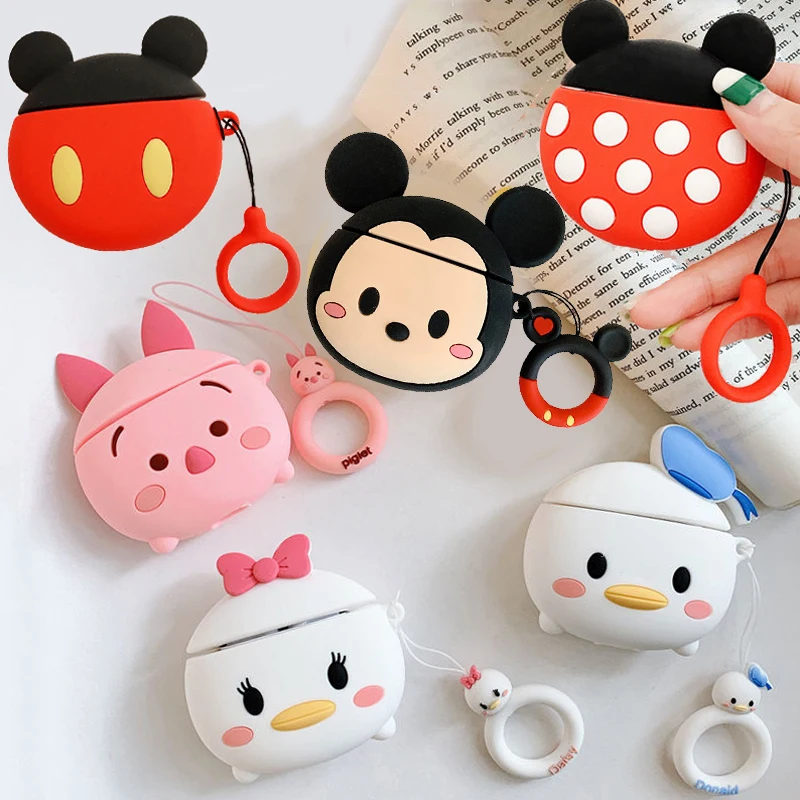 Для AirPods 1 чехол 3D милый мультяшный Дейзи Дональд поросенок Микки Минни беспроводной Чехол для наушников для Apple Airpods 2 Earpods оболочка