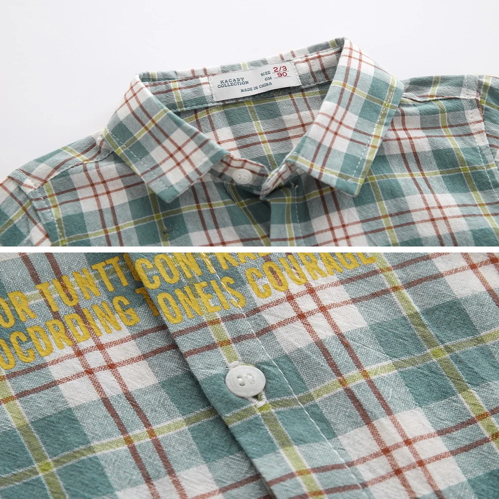 

2021 New Boys Shirts Long Sleeve Plaid Shirt For Kids Spring Autumn Children Clothing Casual Cotton Tops