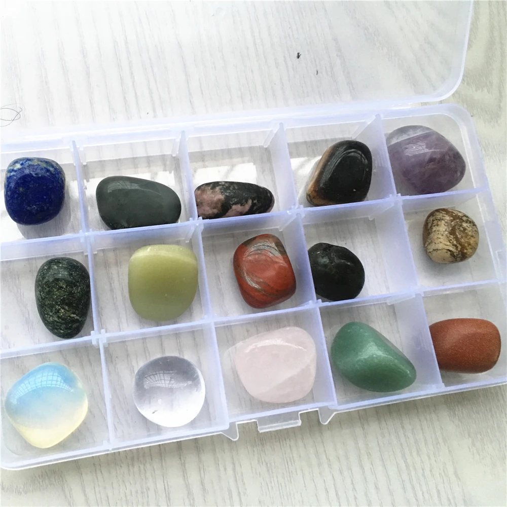 Новый горячий Камень Чакра 15 цветов Набор нерегулярные рейки целебные Кристаллы