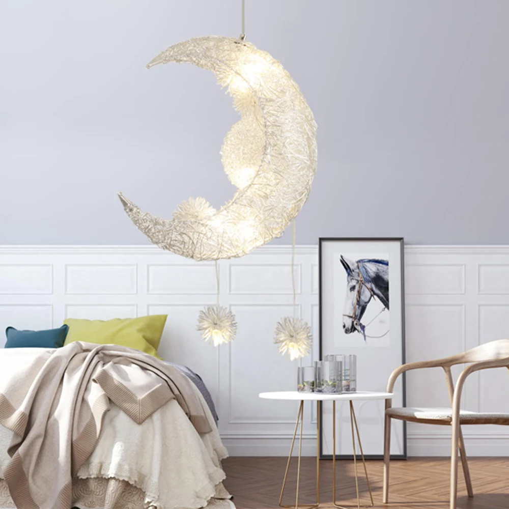 Скандинавская люстра в виде Луны светодиодный алюминиевый форме одуванчика