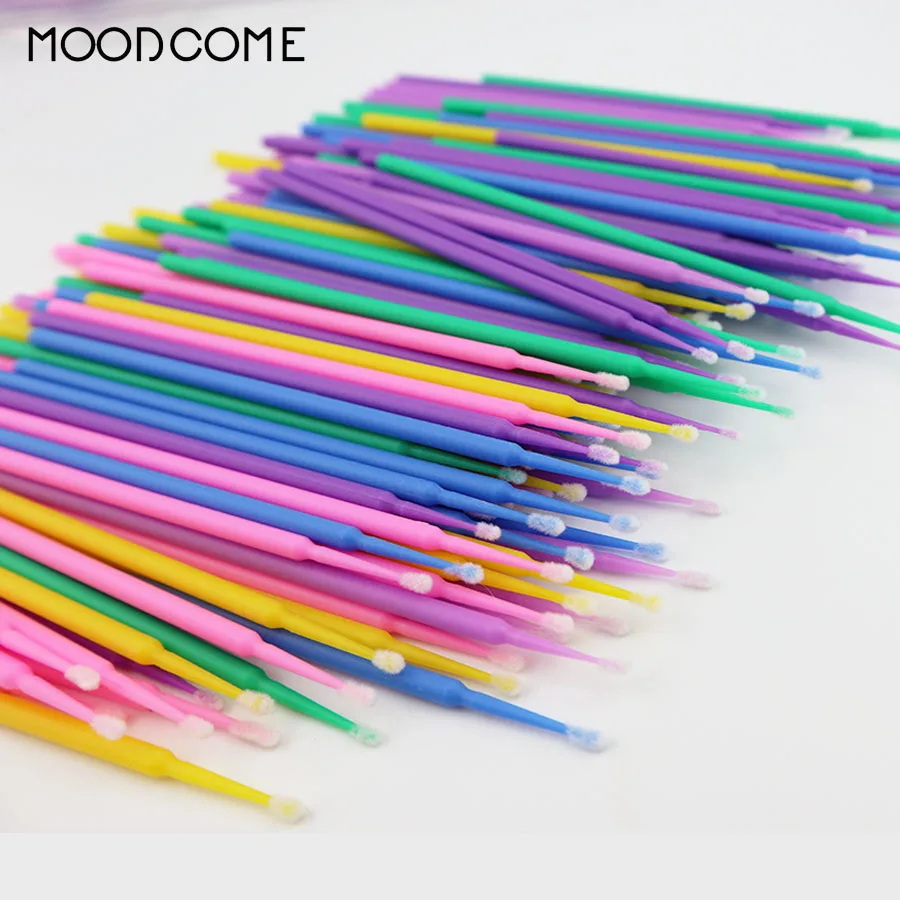 100 PCS Disposable Micro Brushes Applicator Mascara Wands for Eyelash Extensions Professional Lash extension Supplies Eye Brush