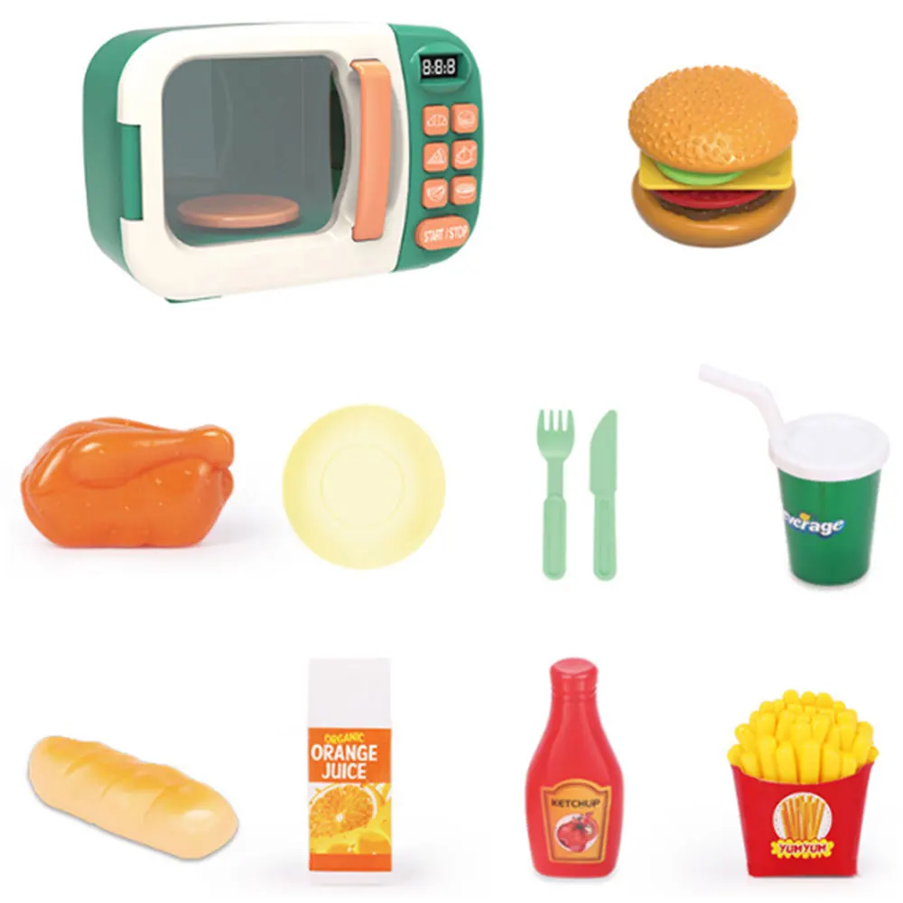 Детские кухонные игрушки имитация микроволновой печи развивающие мини кухня еда