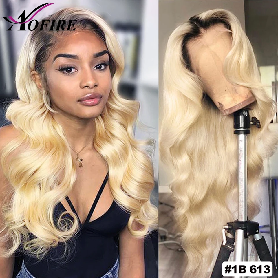 Парики из бразильских волос с волнистым кружевом 1B 613 цветные парики