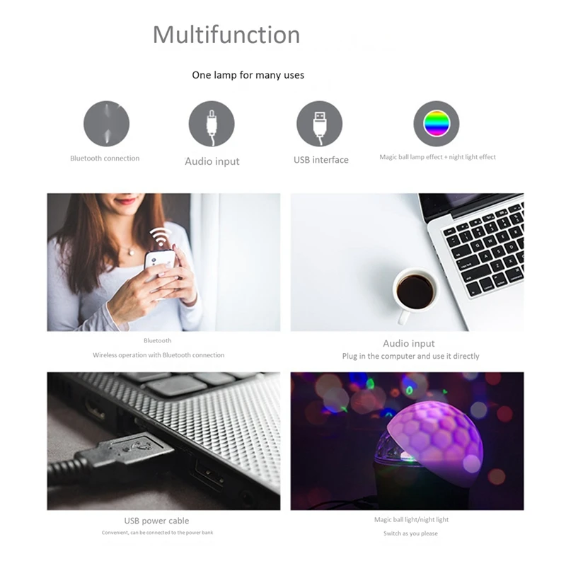 

Moon and Starry Sky Projector with Music Player, Rotating USB Ocean Projector, Night Light Suitable for Birthday Gifts