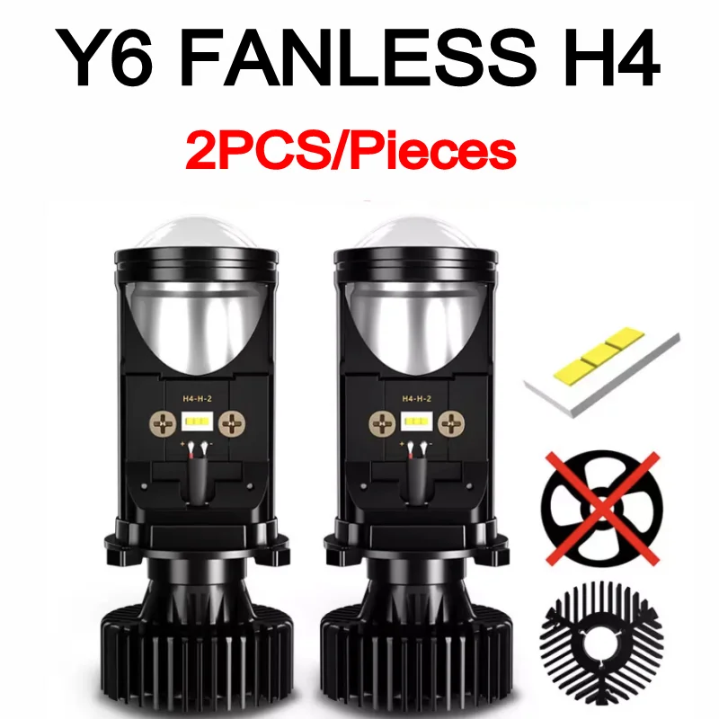 

H4 светодиодный дальний и ближний свет, мини-проектор, линза, головной свет, 12 В, 24 В, 3000k, 4300K, 6000K, сфокусированный Y6 H4, автомобисветильник лампа H4, автомобильная