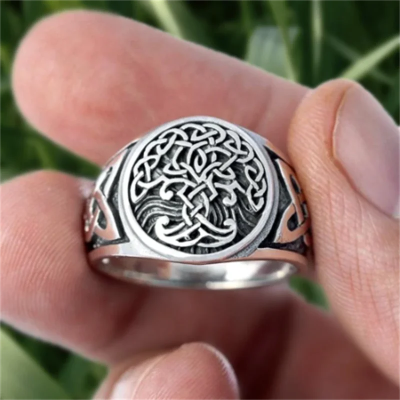 

Viking Tree of Life Yggdrasil Celtics Knotwork Ring Men's Stainless Steel Norse Amulet Jewellery Wholesale