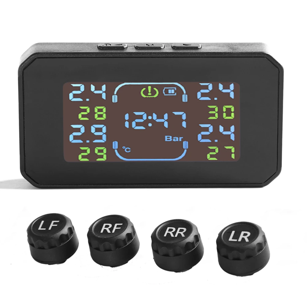 

Monitoring Alarm System Unique Van Truck Tire Pressure Parts S04 TPMS External Sensor Solar Portable Car Ornaments