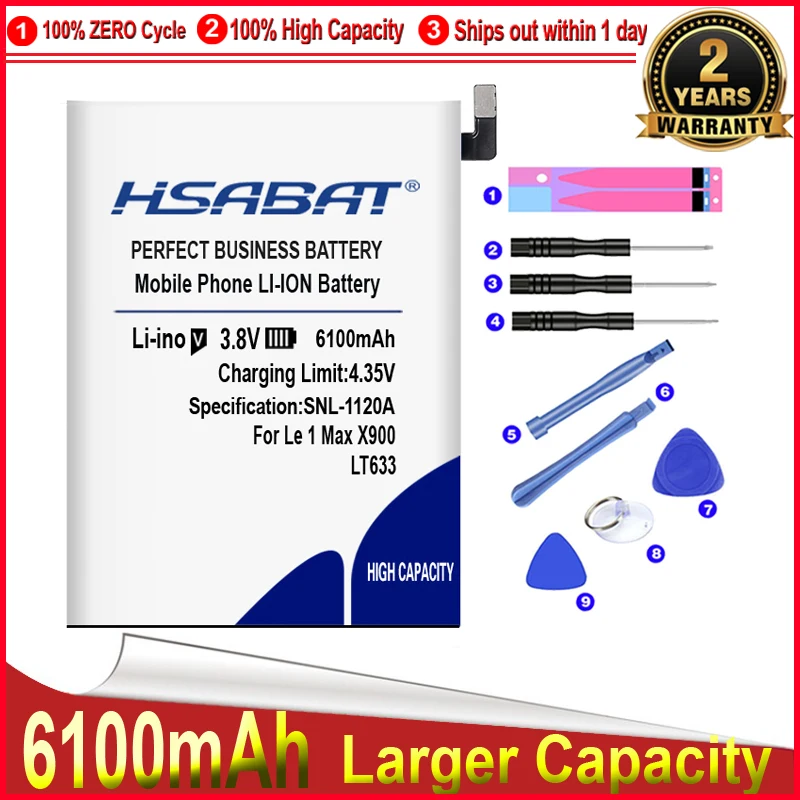 HSABAT 0 цикл 6100 мАч LT633 Аккумулятор для Letv Le 1 Max X900 one Идеальная замена бесплатная