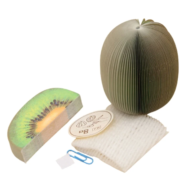

Mini Fruit-shaped Notes Fruit Vegetable Memo Pads Stickers Paper w/ Paper Clip PE Cover Scrapbooking Notepad Diary Tool