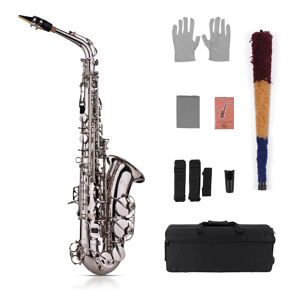 Muslady Eb Alto саксофон Sax латунный лакированный Золотой 802 тип ключа с проложенным