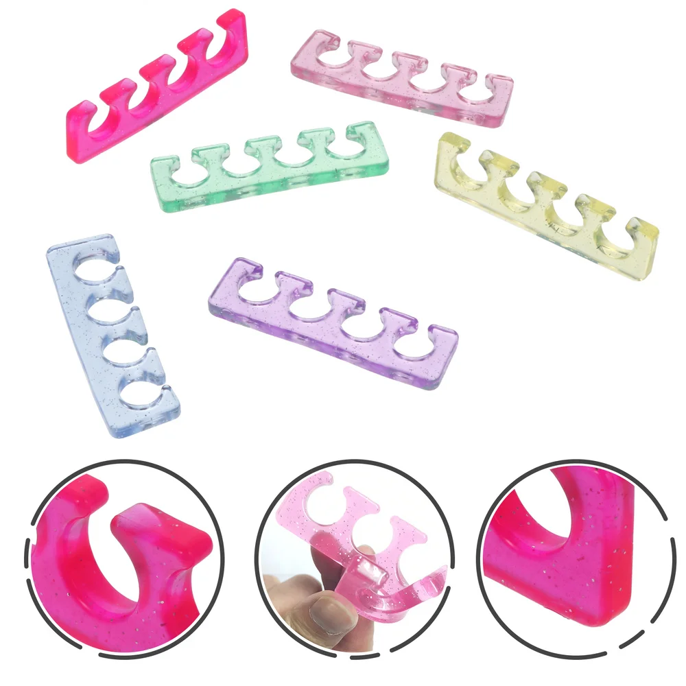 

6Pcs Silicone Fingernail Separator Divider Toe Spacer Manicure Nail Art Tools