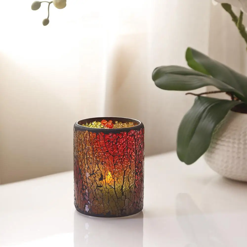 GiveU светодиодная мозаичная стеклянная свеча беспламенная с таймером на