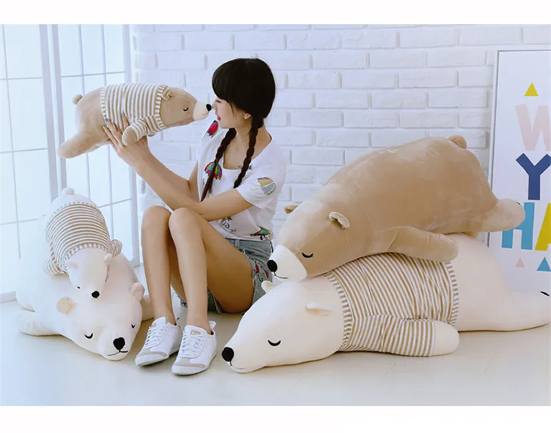 Новинка года Kawaii туалетный плюшевый полярный медведь кукла детское супер-мягкое мягкие носимых Спящий Мишка подушки детские животных Детская плюшевая игрушка Подарки