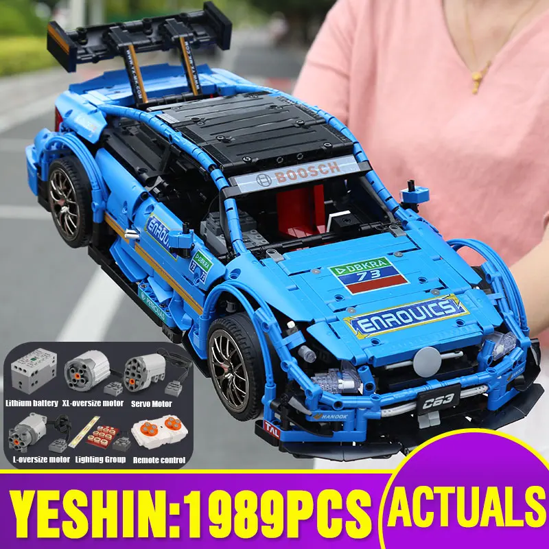 Yeshin 20005 Technic Car Series, совместимая с MOC-6687, скоростной мотор, автомобильный набор, строительные блоки, кирпичи, приложение управления, радиоуправляемые автомобили, детские игрушки