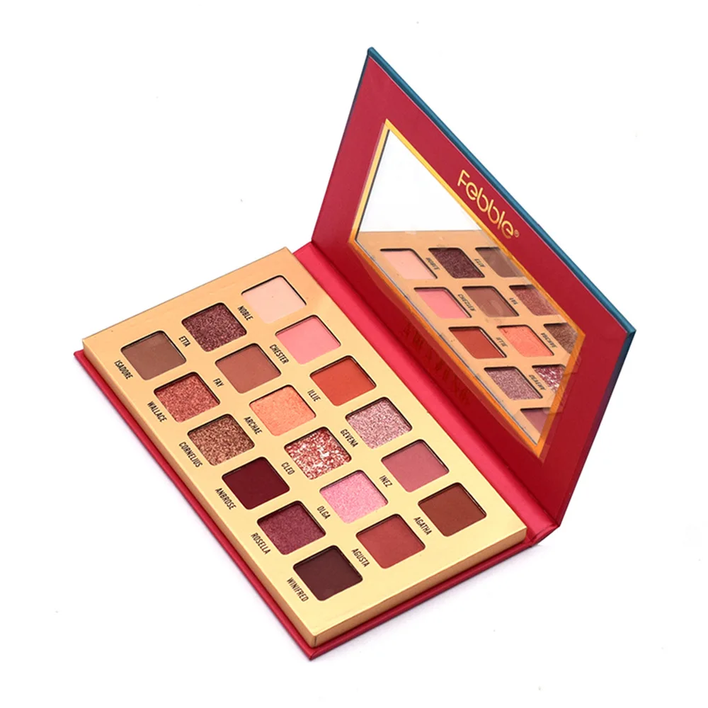 Красота 18 цветов Перламутровые матовые тени для век Палитра стойкий