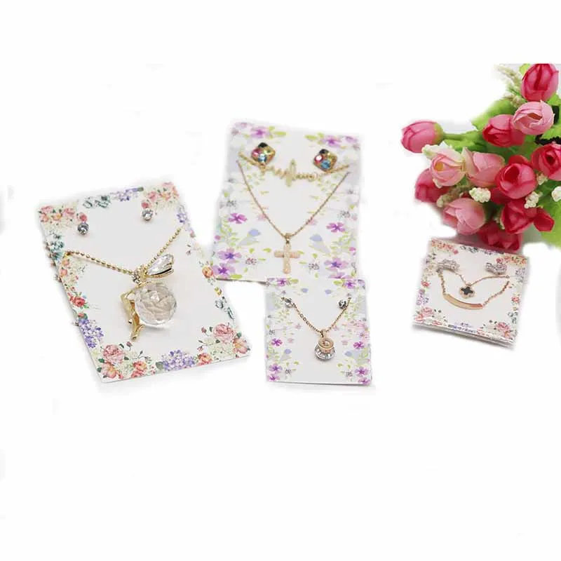 10 шт./лот комплект из ожерелья и серег с цветочным узором бирка для упаковки